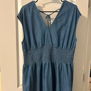 Denim Waist Defined Midi Dress